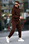 Men's Hooded 3 Thread Raised Elastic Leg Tracksuit Set - 2