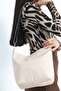 Daily Strap Large Useful Women's Hand and Shoulder Bag Cream - 2