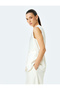 Double Breasted Long Sleeveless Vest with Belt Metal Accessories - 2