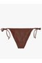 Shiny Drawstring Bikini Bottom - 2