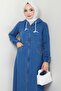 Hooded Denim Coat Dark Blue Hm2653 - 6