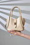 Mink Small Size Women's Gold Snap Makeup Bag - Handbag, Shoulder Bag, Hand Bag, Stylish and Modern Design