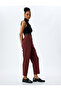 High Waist Carrot Cut Fabric Trousers with Belt Pockets - 2