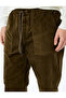 Corduroy Jogger Pants with Cotton Lace-Up Waist - 5