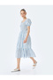 Tiered Gipeli U Neck Balloon Sleeve Long Floral Dress - 2