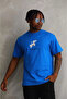 Unisex Blue Oversize Printed T-Shirt - 3