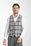 Plaid Patterned V-Neck Vest Slim Fit - 6