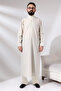 Cream Çınar Dagron Fabric Men's Hajj Umrah Outfit Fistan Set