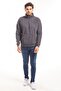 Casual Kangaroo Pocket Collar Zippered Winter Hooded Comfortable Men's Sweatshirt Gray - 4