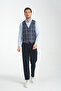 Plaid Patterned V-Neck Vest Slim Fit - 7