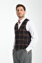 Plaid Patterned V-Neck Vest Slim Fit - 3