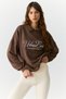 Alexia Urbanbeat Women's Knitwear Shirt Collar Print Detailed Relaxed Brown Sweatshirt - 3