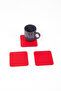 Red Leather Coaster Square 3 Pieces