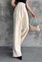 WOMEN'S HIGH WAIST CLOSURE VELCHET DETAIL WIDE LEG PANTS - 2