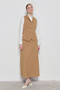Milk Coffee Vest and Skirt Set - 2
