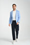 Bortolo Men's Ice Blue Knitted Stretching Lycra Mono Collar Slim Fit Sports Blazer Jacket - 5