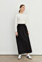 Gathered Trench Skirt Black - 7
