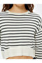 Crew Neck Sweatshirt Long Sleeve Viscose Fabric Blended - 5