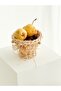 Rattan Bamboo Wicker Wood Beaded Bowl-Basket-Organizer - 4