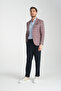 Medardo Men's Burgundy Plaid Slim Fit Slim Fit Mono Collar Sports Blazer Jacket - 7