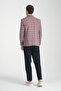 Medardo Men's Burgundy Plaid Slim Fit Slim Fit Mono Collar Sports Blazer Jacket - 6