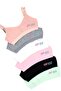 Girl's Colorful Printed 6-Piece Non-Padded Cotton Lycra Half Tank Top Training Bra Body-Hugging Stretch Fabric - 6128-6 - 5