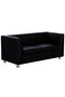 679 Black PU Two Seater Sofa for Living Room Small Space, Wood Frame, Metal Legs