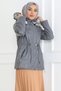 Hooded Short Leather Coat with Side Pockets and Zipper - Brc6263 - 3