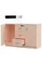 Carre 1147 Storage Cabinet with 3 Storage Drawer and 2 Side Door with Touch Screen Lock-Oak