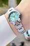 Silver Color Women's Wristwatch with Green Cord - 6