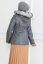 Hooded Short Leather Coat with Side Pockets and Zipper - Brc6263 - 2