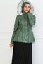 Hooded Short Leather Coat with Side Pockets and Zipper - Brc6263 - 5