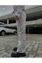 Women's Regular Fit Jogger Zebra Blue Patterned High Waist Wide Leg Baggy Jeans - 6