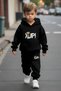3-Piece Seasonal Unisex Kids Tracksuit Set with Hood and Pockets - 2