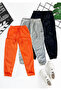 Children's Sweatpants Unisex Triple Orange-Black-Grey