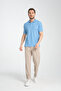 Stretchy Knitted Buttoned Polo Neck Men's Classic Fit Polo Neck T-Shirt 100% Cotton - 4