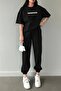 Thatssofetch Printed T-Shirt Sweatpants Jogger - Top and Bottom Sweatpants Set Oversize Crew Neck