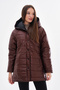 Hooded, Fleece-Pocketed, Water-Repellent Suede Quilted Jacket/Coat RBWW-350 - 5