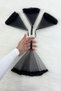 Black Bride Groom Halay Handkerchief, Glass Beads and Pearls, Henna Night Bride Wedding Bridesmaid Promise Engagement - 5