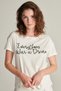 Women's White Color Embroidery Detailed Short Sleeve T-Shirt - 3