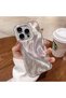 iPhone 16 Pro Max (2024) Desert Titanium Color Feather Patterned Side Silicone Phone Case