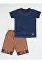 New Gen Brown Boys' Shorts T-Shirt Set - 2