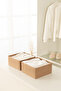 Set of 2 Herringbone Pattern Beige Children's Room Closet Drawer Inside Laundry Organizer Storage Box Organizer