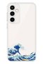 Transparent Silicone Case with Kanagawa Oki Nami Ura Wave Design Compatible with Samsung Galaxy S23 Fe