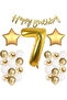 Gold Concept 7Th Birthday Celebration Set with Balloon Headband Gift