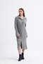 Polo Neck Buttoned Sleeve Detail Women's Knitwear Dress