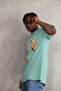 Unisex Printed Oversize T-Shirt - Mint Green - 4