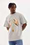 Gray Unisex Oversize Printed T-Shirt - 3