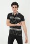 Men's Collared Slim Fit Printed T-Shirt - Black - 3
