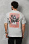 Gray Unisex Oversize Crew Neck Printed T-Shirt - 2